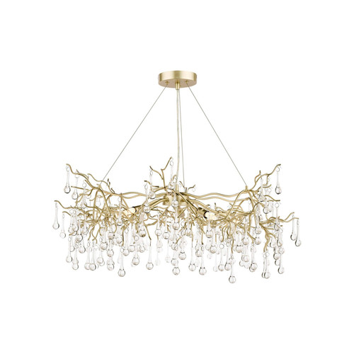 Laura Ashley Willow 5 Light Satin Champagne with Crystal Pendant Light